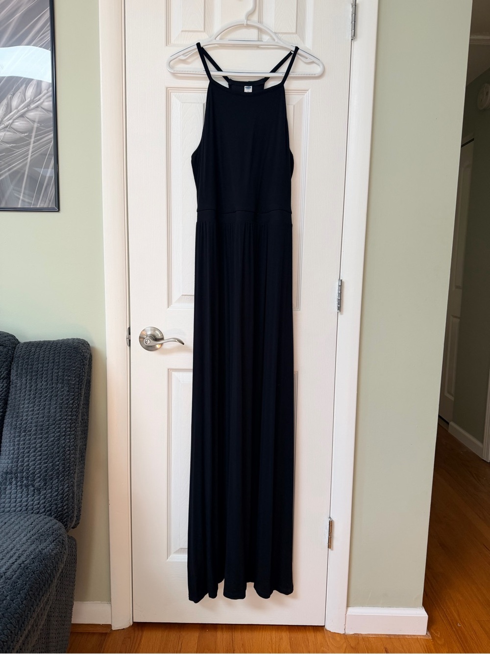 Old Navy Black Racerback Maxi Dress Rayon Blend M Tall Like New